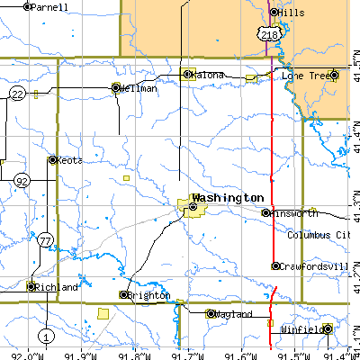 Washington County close-up map
