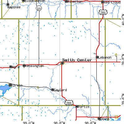 Smith County close-up map