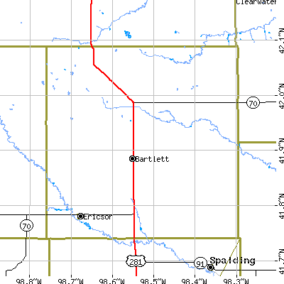Wheeler County close-up map