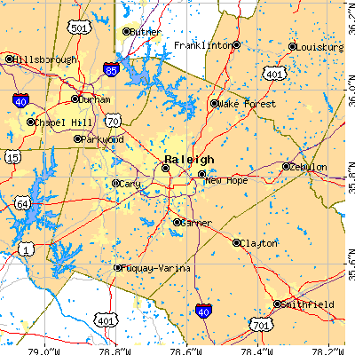 Wake County close-up map