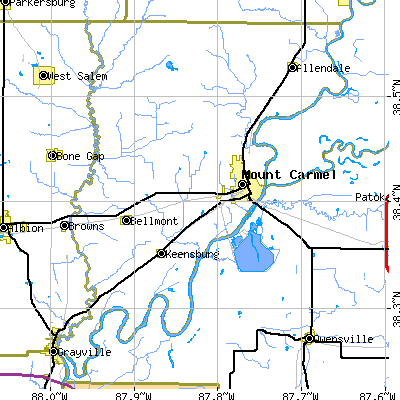 Wabash County close-up map