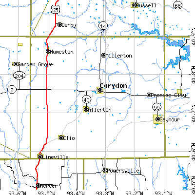 Wayne County close-up map