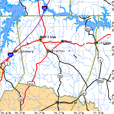 Warren County close-up map