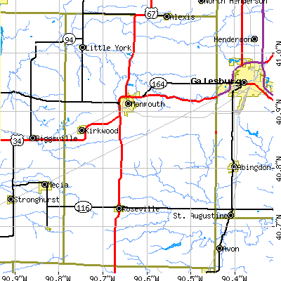 Warren County close-up map