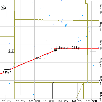 Stanton County close-up map