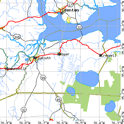 Washington County close-up map