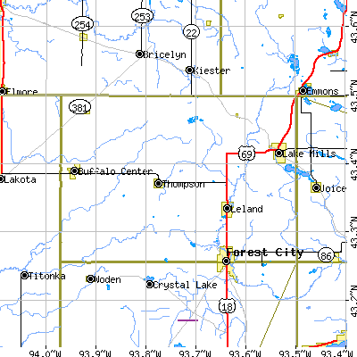 Winnebago County close-up map