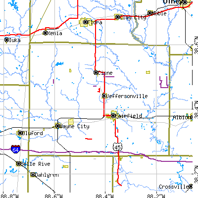 Wayne County close-up map
