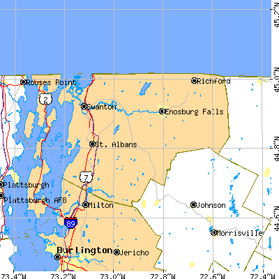 Franklin County close-up map