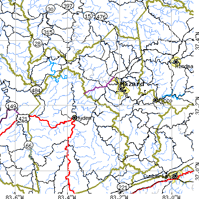 Perry County close-up map