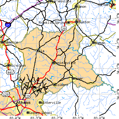Madison County close-up map