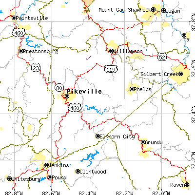 Pike County close-up map