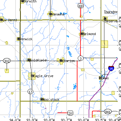 Wright County close-up map