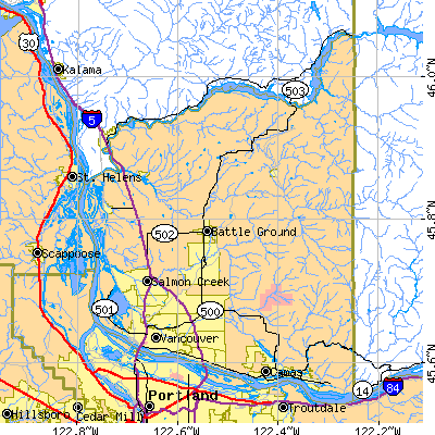 Clark County close-up map