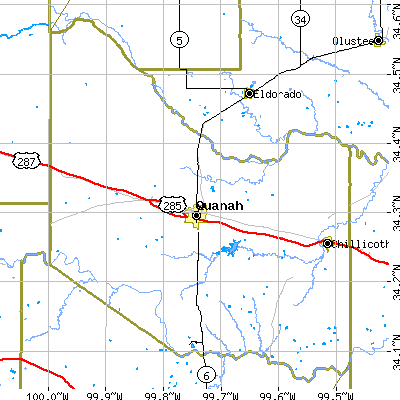 Hardeman County close-up map