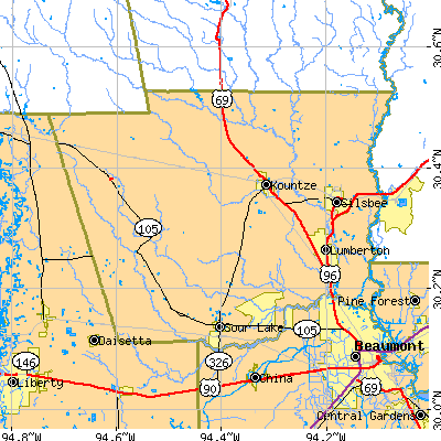 Hardin County close-up map