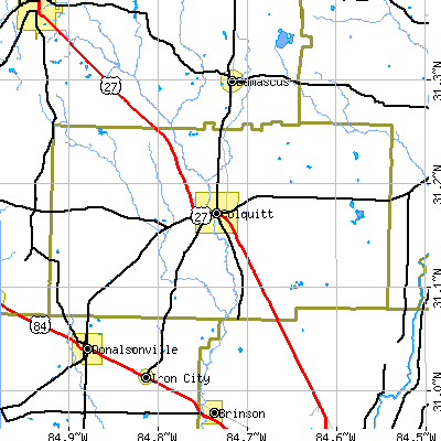 Miller County close-up map