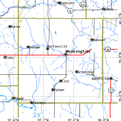 Washington County close-up map