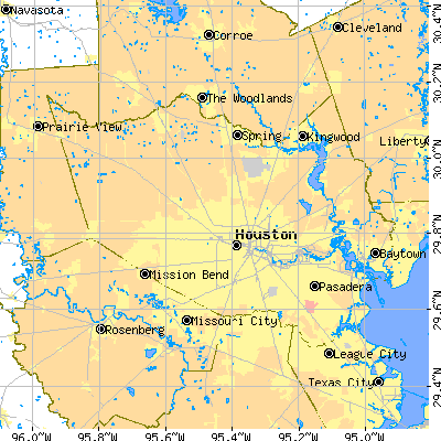 Harris County close-up map
