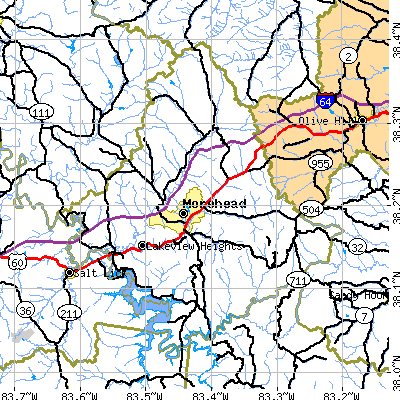 Rowan County close-up map