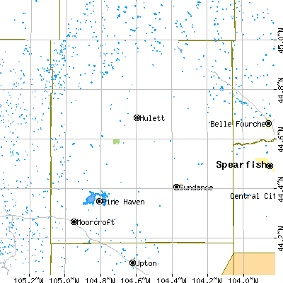 Crook County close-up map