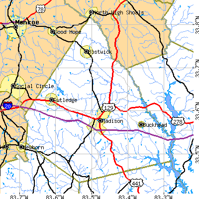 Morgan County close-up map