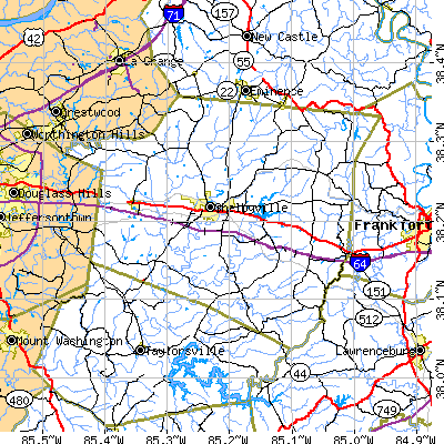 Shelby County close-up map