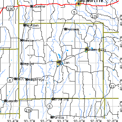 Sullivan County close-up map
