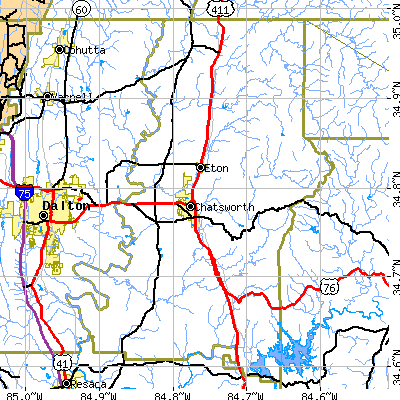 Murray County close-up map