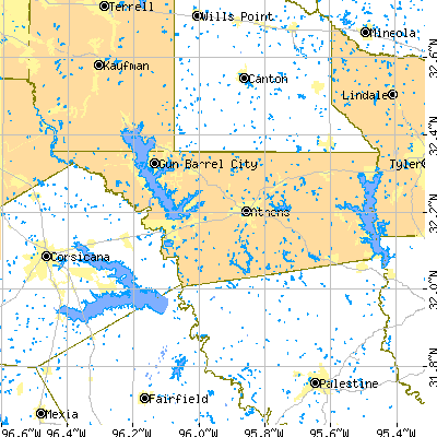 Henderson County close-up map