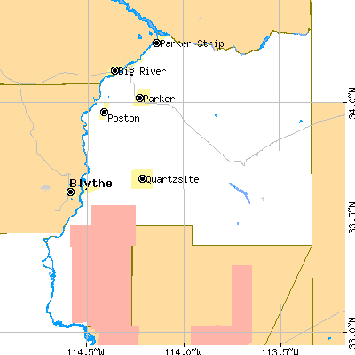 La Paz County close-up map