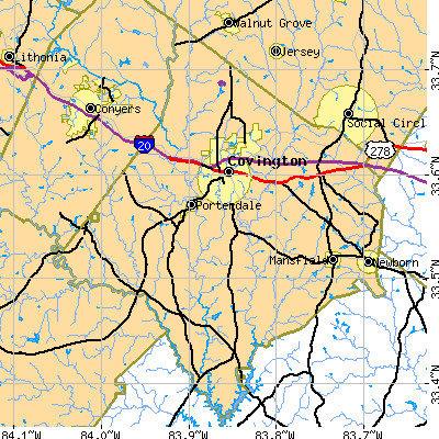 Newton County close-up map