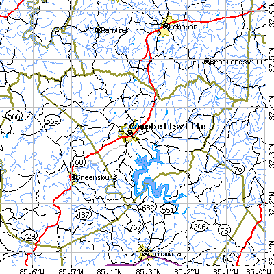 Taylor County close-up map