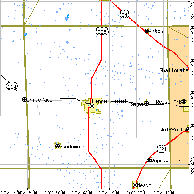 Hockley County close-up map