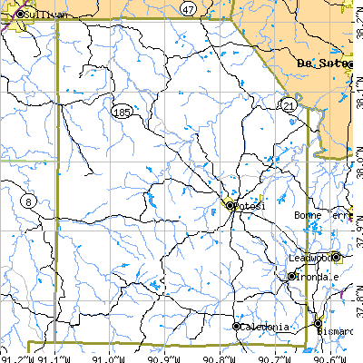 Washington County close-up map