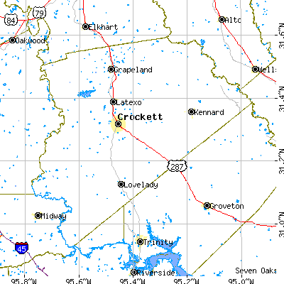 Houston County close-up map