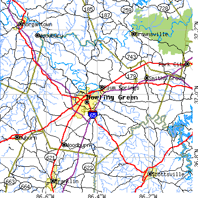 Warren County close-up map