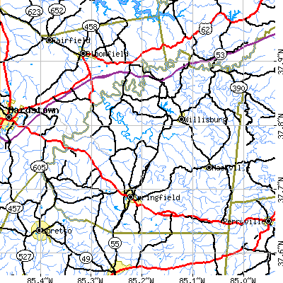 Washington County close-up map