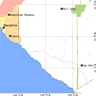 Hudspeth County close-up map