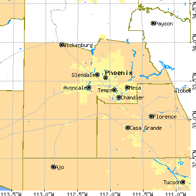 Maricopa County close-up map
