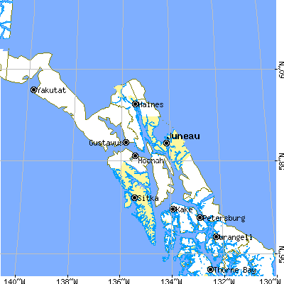 Skagway-Hoonah-Angoon Census Area close-up map