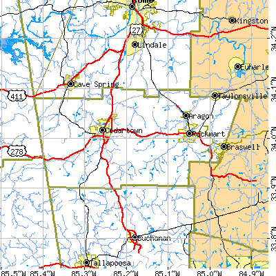 Polk County close-up map
