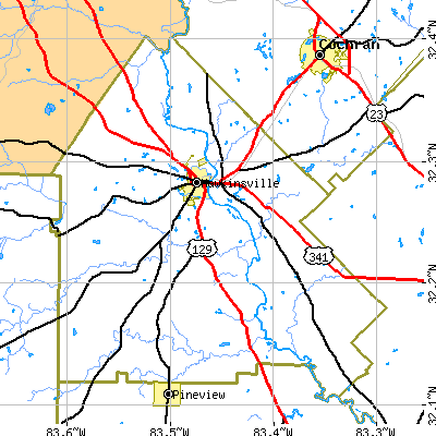 Pulaski County close-up map