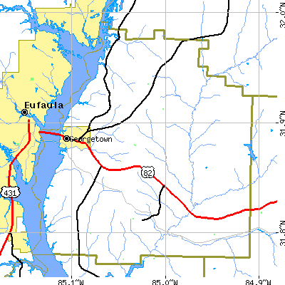 Quitman County close-up map