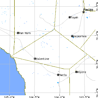 Jeff Davis County close-up map