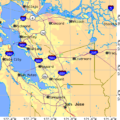 Alameda County close-up map