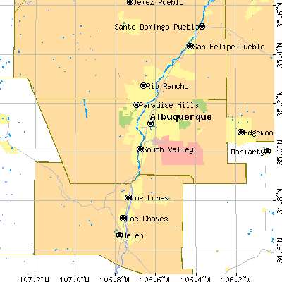 Bernalillo County close-up map