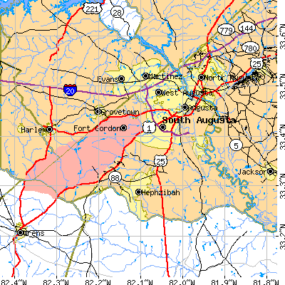 Richmond County close-up map