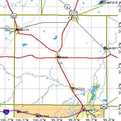 Jones County close-up map