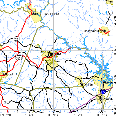 Stephens County close-up map